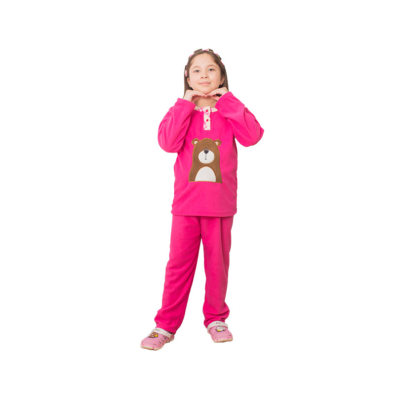 Pijama Micropolar de Niña ON26 Osita Fucsia