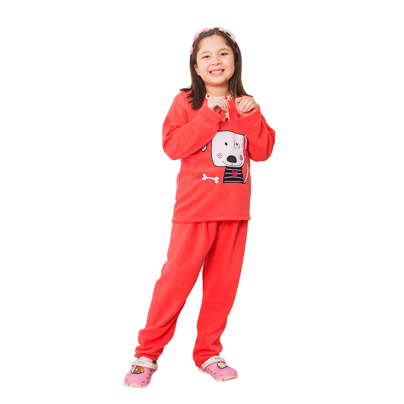 Pijama Micropolar de Niña ON28 Doggy Coral - TiendaFB.com