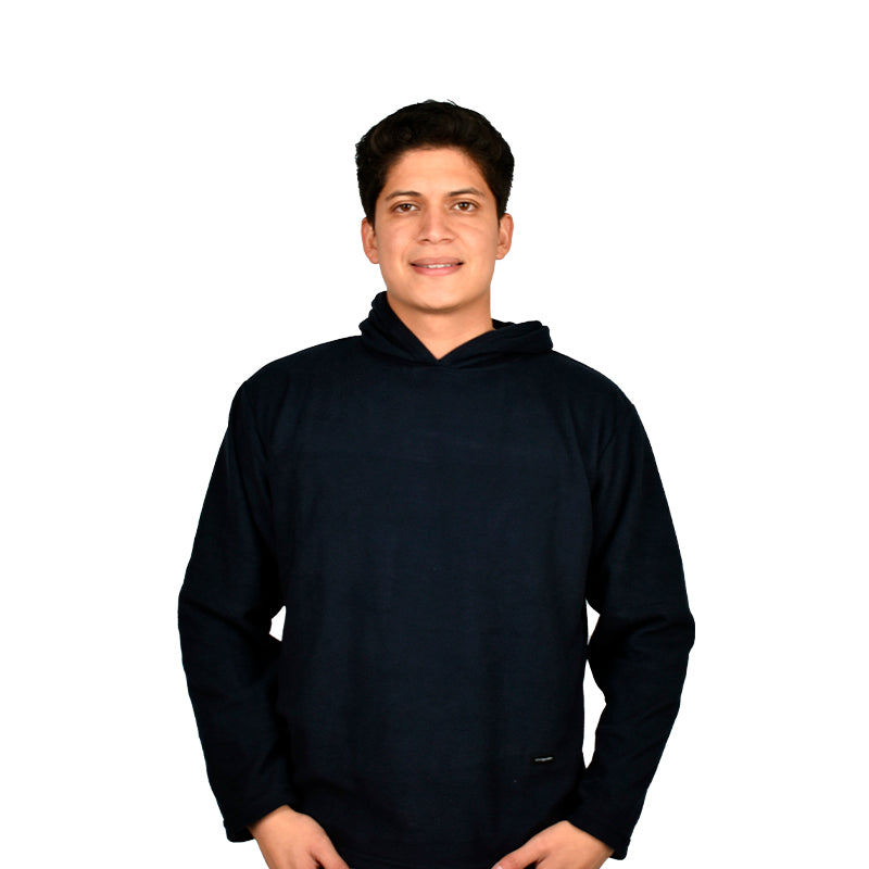 Polera con Capucha Micropolar para Hombre PUL15 Azul Oscuro