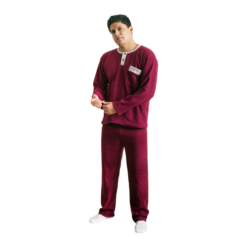 Pijama Micropolar de Hombre PH37 Vino