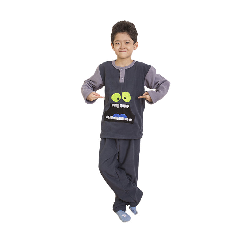 Pijama Micropolar de Niño ON25 Plomo