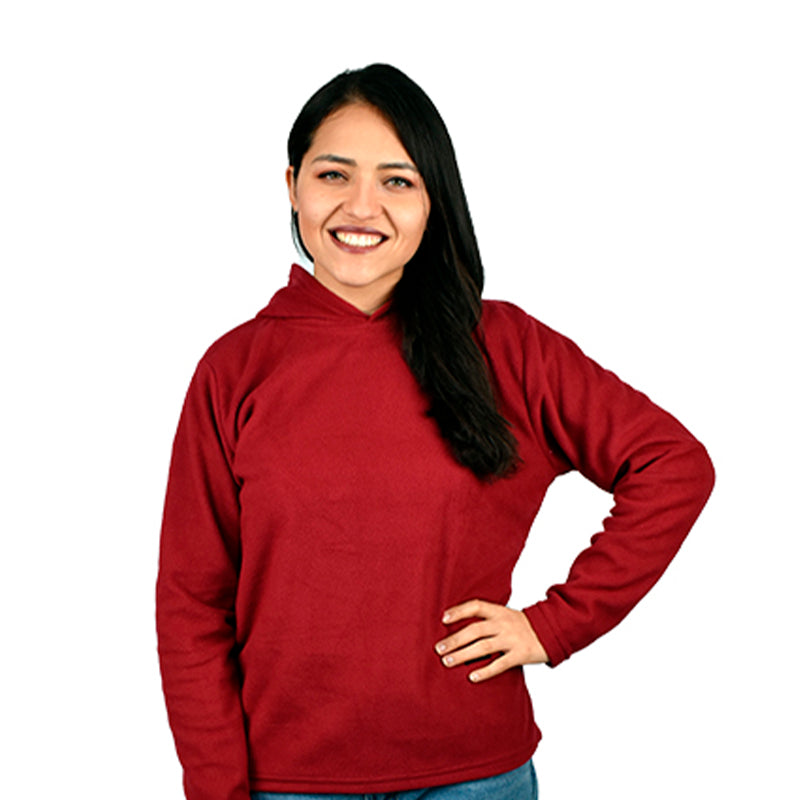 Polera con Capucha Micropolar para mujer PUL12 Vino