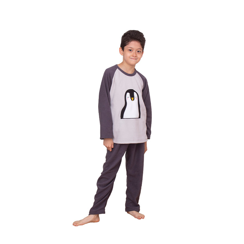 Pijama Micropolar de Niño ON63 Gris Oscuro Penguin - TiendaFB.com